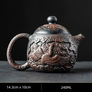 Retro High-end Purple Pottery Teapot Ceramic Household Purple Clay Single Pot Kung Fu Tea Set Jump Knife Pure Handmade Teapot acacuss