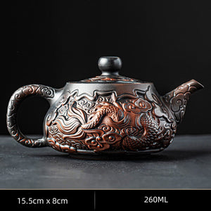 Retro High-end Purple Pottery Teapot Ceramic Household Purple Clay Single Pot Kung Fu Tea Set Jump Knife Pure Handmade Teapot acacuss