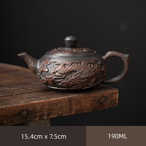Retro High-end Purple Pottery Teapot Ceramic Household Purple Clay Single Pot Kung Fu Tea Set Jump Knife Pure Handmade Teapot acacuss