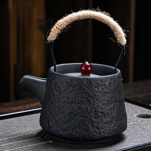 Retro Japanese Kungfu teapot ceramic tea set coarse ceramic beam teapot single pot convenient teapot wholesale acacuss