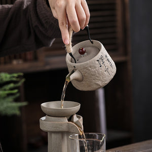 Retro Japanese Kungfu teapot ceramic tea set coarse ceramic beam teapot single pot convenient teapot wholesale acacuss