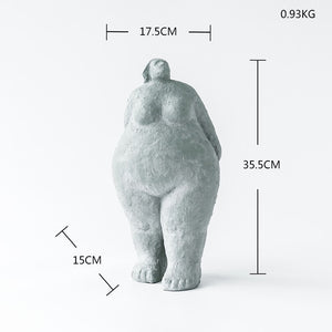 Retro Style Abstract Fat Lady Figurines Woman Statue Tabletop Resin Living Home Sculpture Ornaments Creative Figures Decoration acacuss