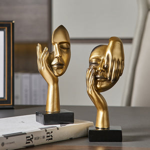 Retro Thinker Desk Accessories Human Face Ornaments for Home Sculptures & Figurines Room Decoration Aesthetic Collectible Crafts acacuss