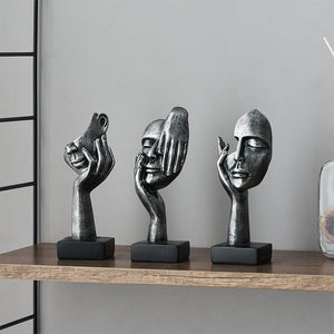Retro Thinker Desk Accessories Human Face Ornaments for Home Sculptures & Figurines Room Decoration Aesthetic Collectible Crafts acacuss