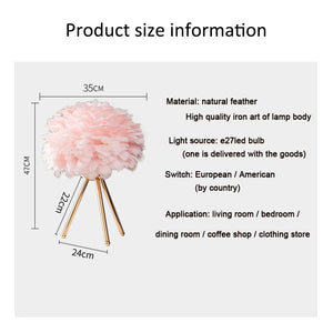 Romantic Feather Table Lamp Modern Bedside Lamp Living Room Coffee Shop Decoration Wedding Christmas Gift Ostrich Feather Light acacuss