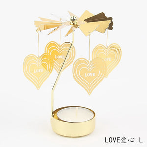 2023 Romantic Rotating Candlesticks Rotation Spinning Carrousel Tea Light Candle Holder Dinner Christmas Party Decoration acacuss