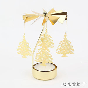 2023 Romantic Rotating Candlesticks Rotation Spinning Carrousel Tea Light Candle Holder Dinner Christmas Party Decoration acacuss