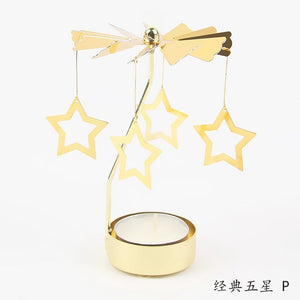 2023 Romantic Rotating Candlesticks Rotation Spinning Carrousel Tea Light Candle Holder Dinner Christmas Party Decoration acacuss