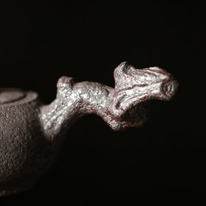 Rust-glazed ceramic teapot with 2 teacups and holder chinese teaset japanese tea set drinkware acacuss
