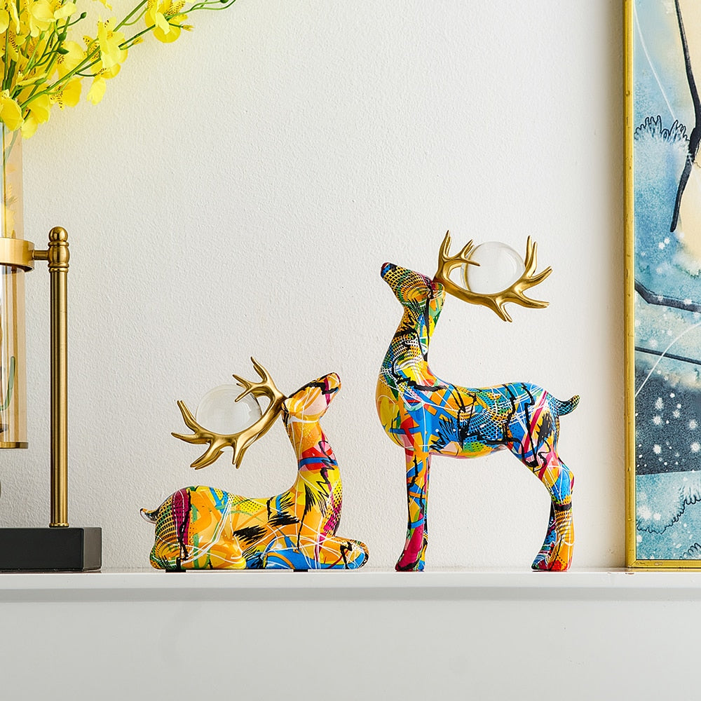 Schöne moderne Kunst, bunte Liebe-Statue, Esszimmer-Dekoration, Graffiti-Büro-Ornamente, Druckharz, Heimdekoration