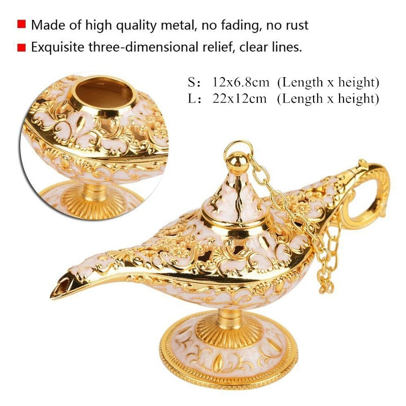 Vintage Legende Aladdin Lampe Magic Genie Wishing Ligh Tabletop Dekor Handwerk für Zuhause Hochzeit Dekoration Geschenk für Party Home Decor