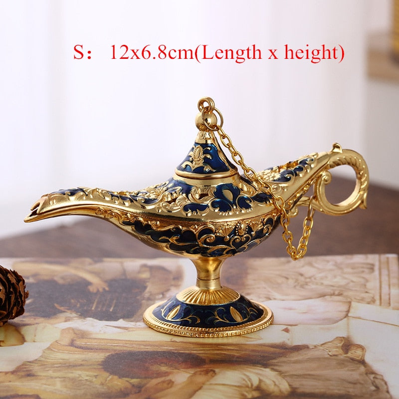 Vintage Legende Aladdin Lampe Magic Genie Wishing Ligh Tabletop Dekor Handwerk für Zuhause Hochzeit Dekoration Geschenk für Party Home Decor