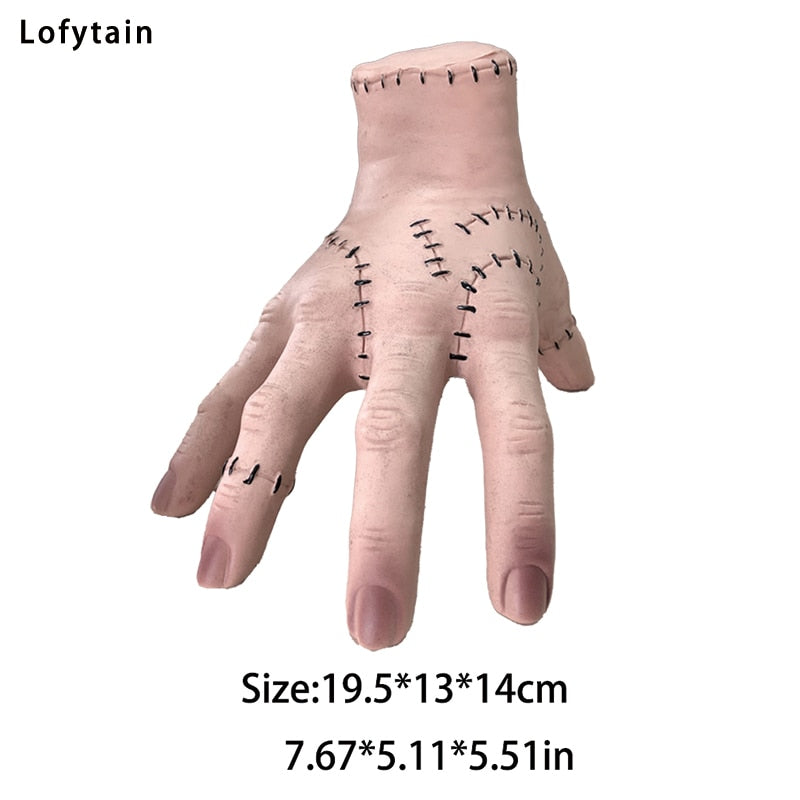 Lofytain Halloween Horror Wednesday Hand from Addams Family Cosplay Latex تمثال المنزل ديكور الحرف Parts Party