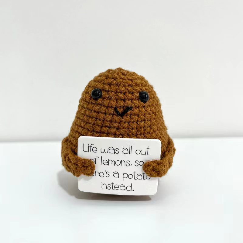 Positive Kartoffeln Raumdekoration Ornament Strick inspiriertes Spielzeug Winziges Garn handgefertigte Puppe Lustiges Weihnachtsgeschenk Wohndekoration Zubehör