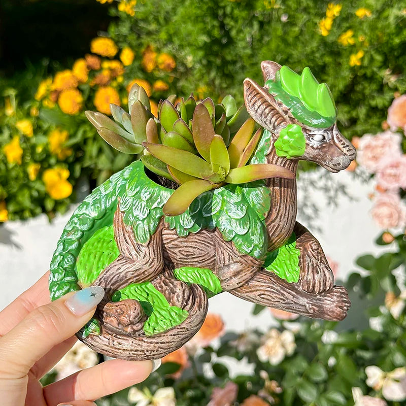 Kreativer Drachenbaum-Blumentopf, Sukkulentenpflanze, Gartenstatue, Ku   acacuss