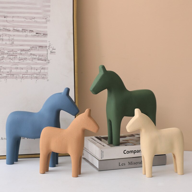 Morandi Pferdeskulptur aus Holz, Hochzeitsdekoration, Heimdekoration, Kunsthandwerk, Kinderspielzeug, Statuen zur Dekoration