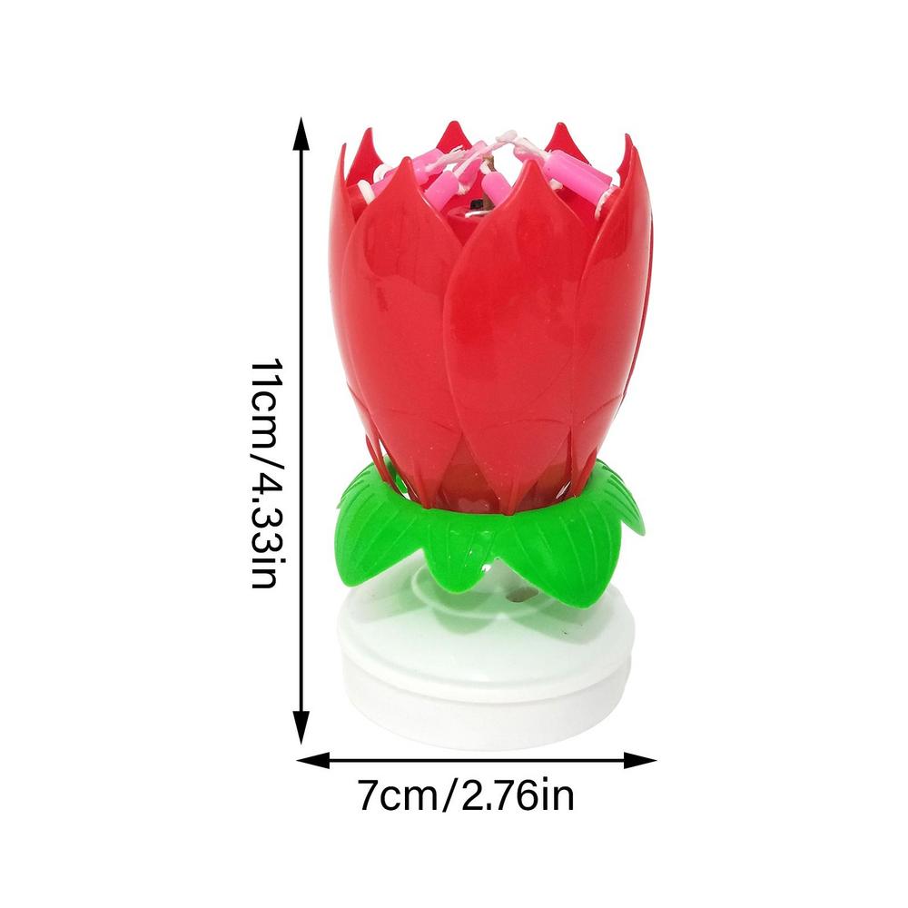 Rotierende Lotus-Geburtstagskerze, Lotus-Kerze, singende, kerzenbetriebene, drehende Kuchendekoration, wiederverwendbare Geburtstagskerze für Heimdekoration
