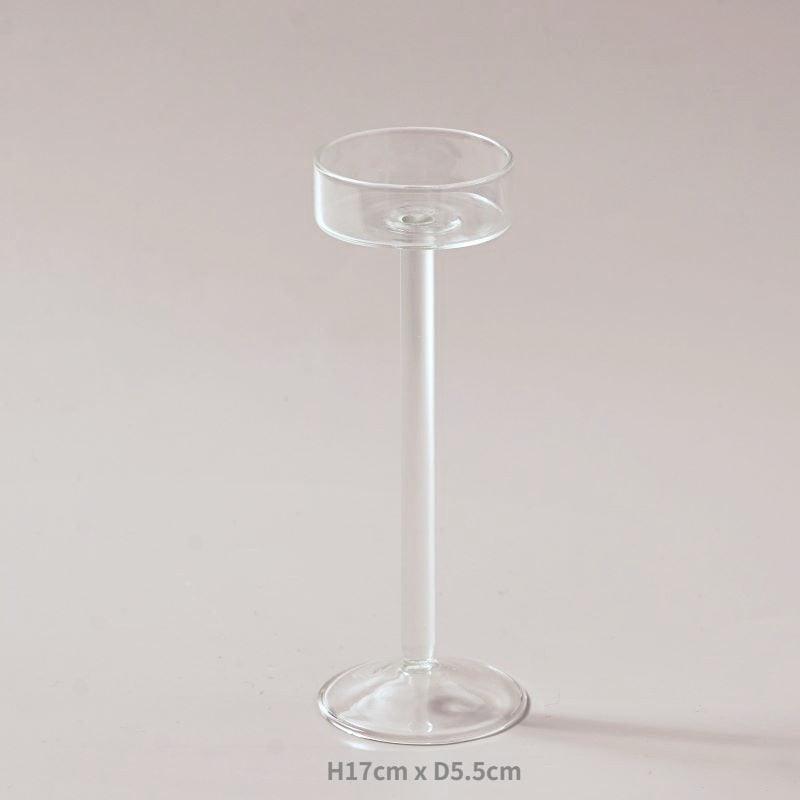 Glas-Kerzenhalter-Set, Teelichthalter, Heimdekoration, Hochzeit, Tischdekoration, Kristallhalter, Tischdekoration für den Esstisch