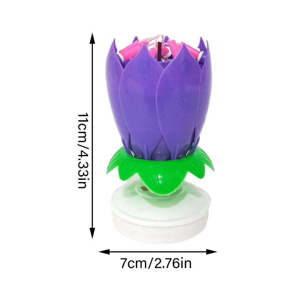 Rotierende Lotus-Geburtstagskerze, Lotus-Kerze, singende, kerzenbetriebene, drehende Kuchendekoration, wiederverwendbare Geburtstagskerze für Heimdekoration