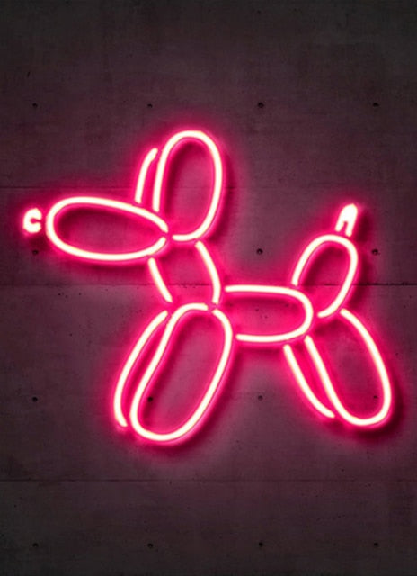 Neon Wandkunst Dekoration Malerei Ballon Hund Zebra Bull Hirsch Leinwand Malerei Tier Graffiti Poster für Bar Kinderzimmer Zimmer Dekor