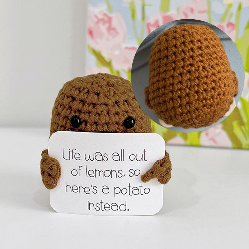 Positive Kartoffeln Raumdekoration Ornament Strick inspiriertes Spielzeug Winziges Garn handgefertigte Puppe Lustiges Weihnachtsgeschenk Wohndekoration Zubehör