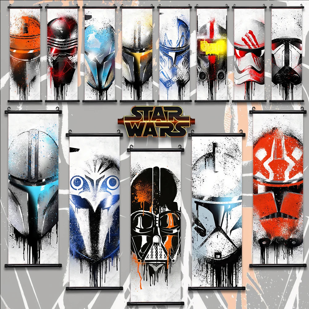 Disney Star Wars Poster Wallpaper Helmet Avatar Home Decor Art Print W