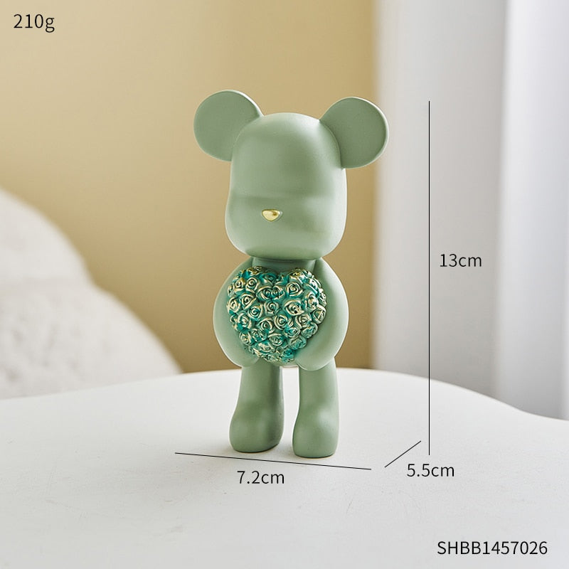 Moderne Stil Nordic Hause Kawaii Ballon Bär Figuren Harz Ornament Büro Schreibtisch Skulptur Zubehör Wohnzimmer Statue Dekor