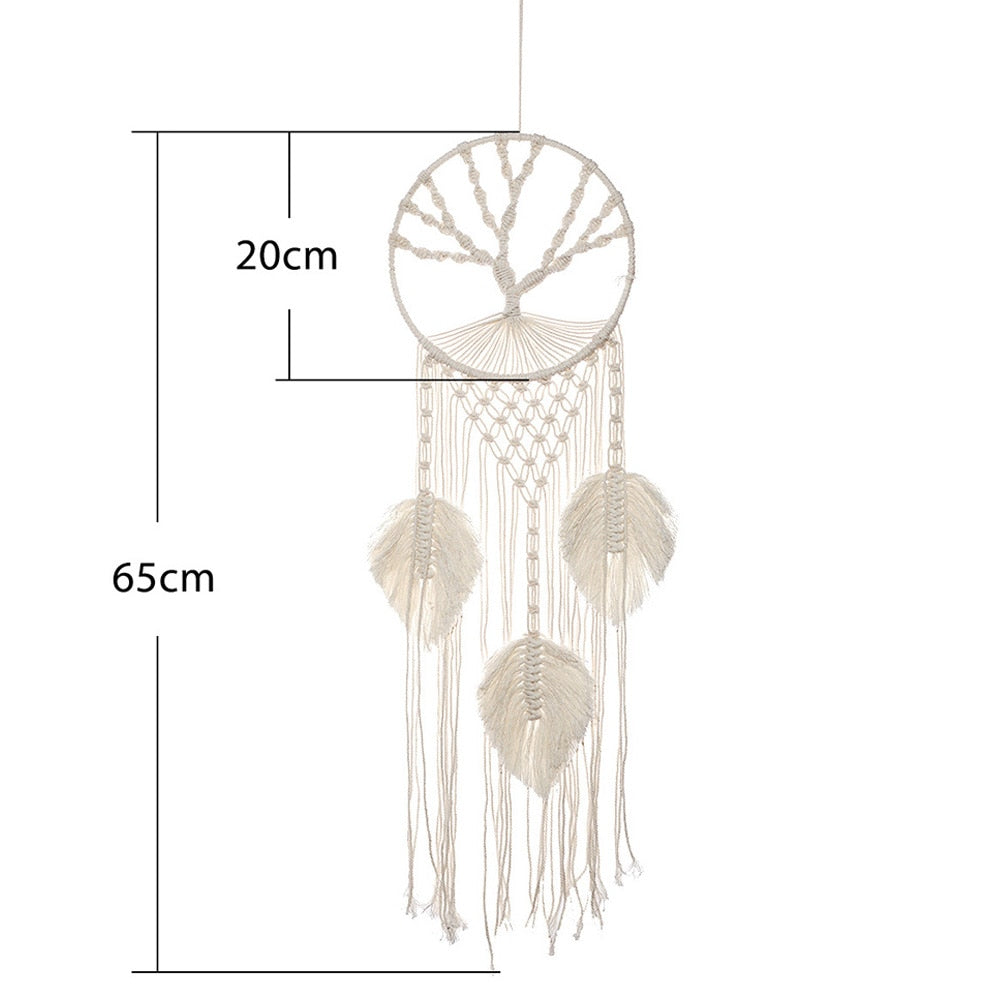 Makramee-Traumfänger, großer Wandbehang, Heimdekoration, Traumfänger, Baumwollseil, Quaste, gewebt, böhmische Wandbehang, Raumdekoration