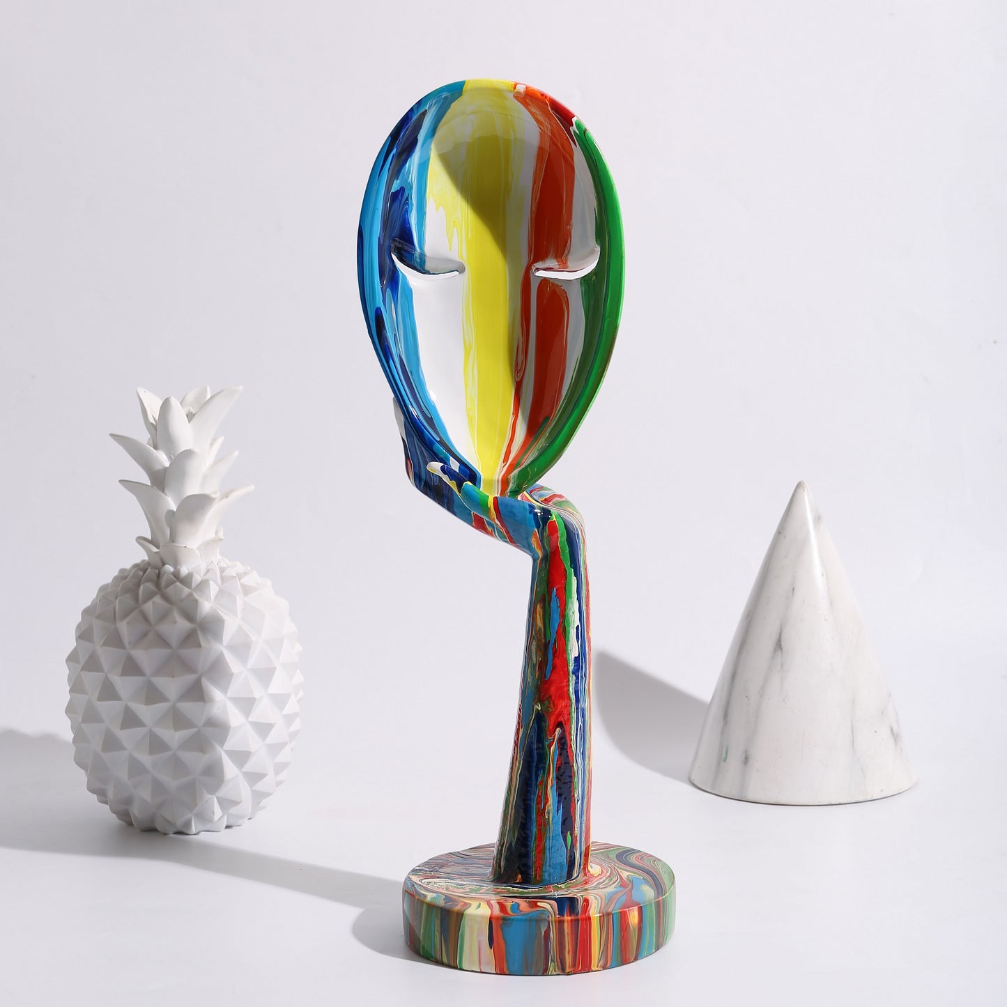 Moderne Kunst, kreativ bemalt, bunt, abstrakte Maske, Dekoration, Heim-Weinschrank, Büro-Dekoration, Desktop-Dekoration, Kunsthandwerk