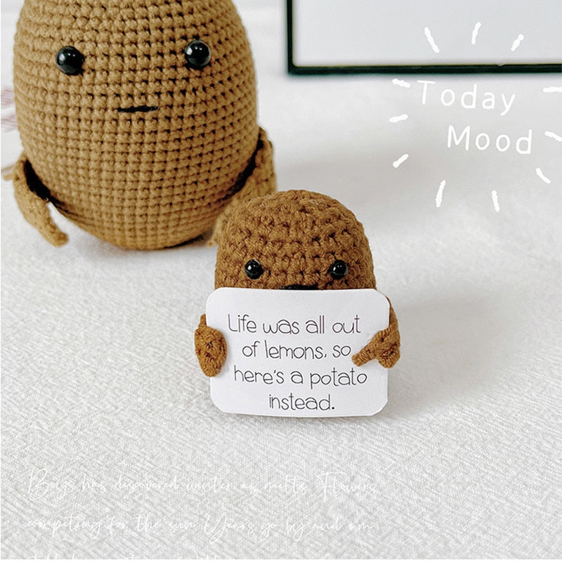 Positive Kartoffeln Raumdekoration Ornament Strick inspiriertes Spielzeug Winziges Garn handgefertigte Puppe Lustiges Weihnachtsgeschenk Wohndekoration Zubehör