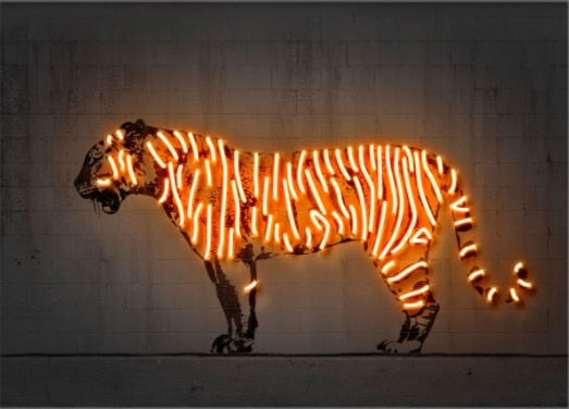Neon Wandkunst Dekoration Malerei Ballon Hund Zebra Bull Hirsch Leinwand Malerei Tier Graffiti Poster für Bar Kinderzimmer Zimmer Dekor