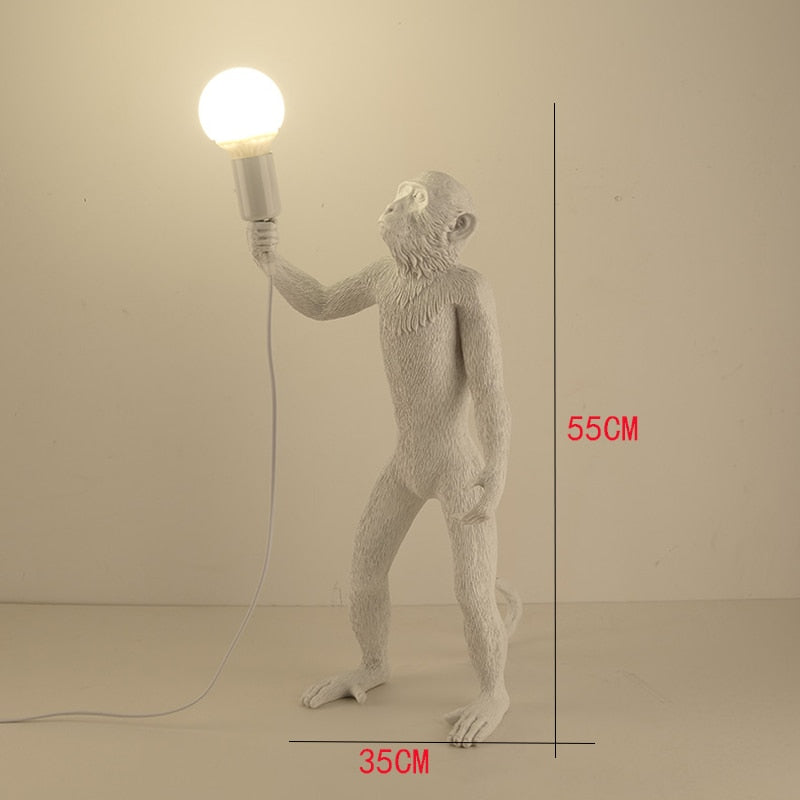 حديثة LED Art Monkey Floor Light Lead Lead Lade Lead for Living Parlor Room Room Lights Lights Home Interior Decor