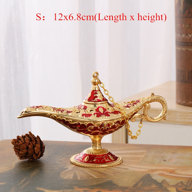 Vintage Legende Aladdin Lampe Magic Genie Wishing Ligh Tabletop Dekor Handwerk für Zuhause Hochzeit Dekoration Geschenk für Party Home Decor