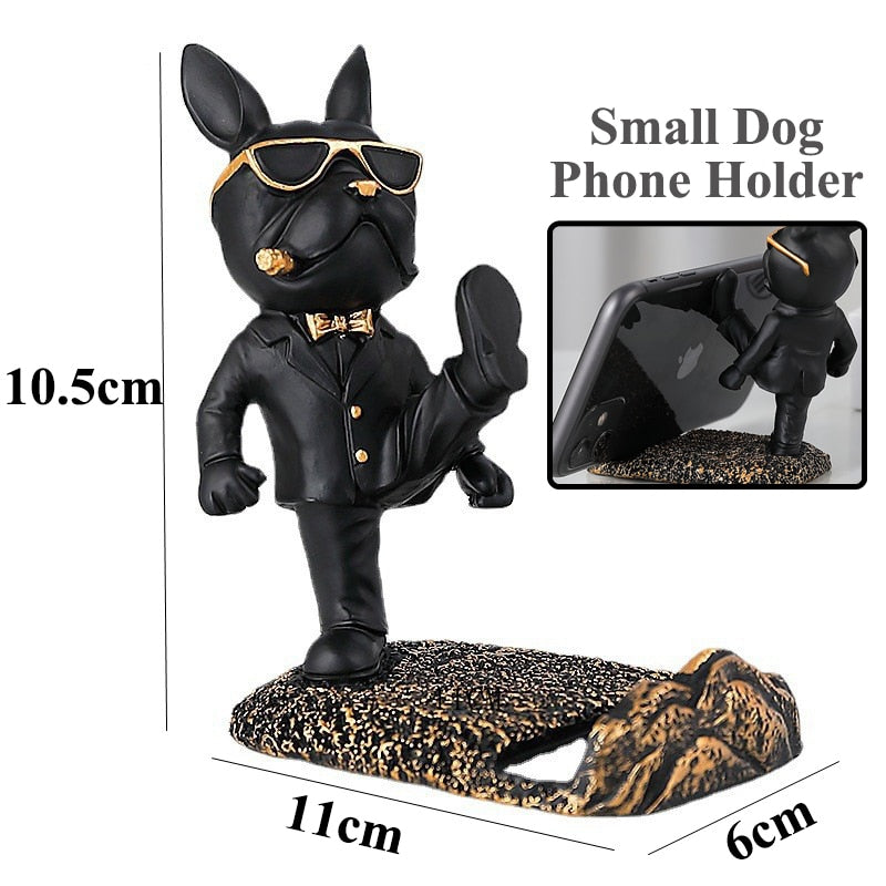 Hundestatue aus Kunstharz, Wohnzimmer-Dekoration, Hundeskulptur, Tischtablett, Ornamente, französische Bulldogge, Figur für Zuhause, Inneneinrichtung, Schreibtischdekoration