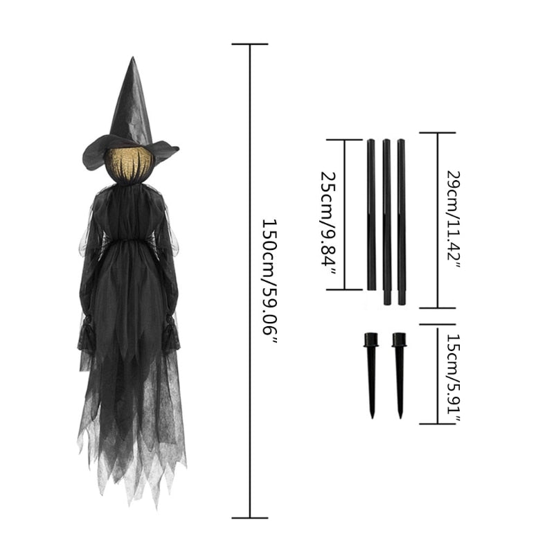 Halloween-Dekorationen für den Außenbereich, groß, leuchtend, Händchen haltend, schreiende Hexen P15F