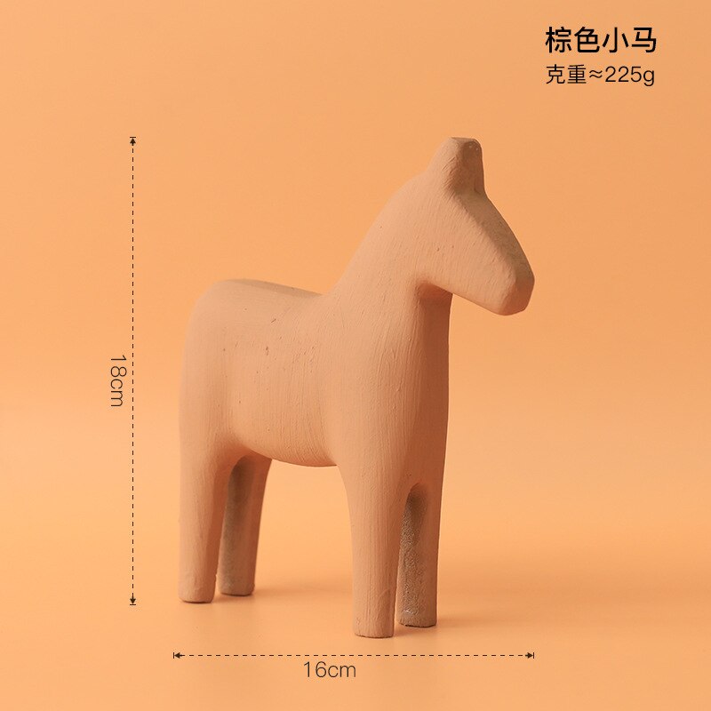 Morandi Pferdeskulptur aus Holz, Hochzeitsdekoration, Heimdekoration, Kunsthandwerk, Kinderspielzeug, Statuen zur Dekoration