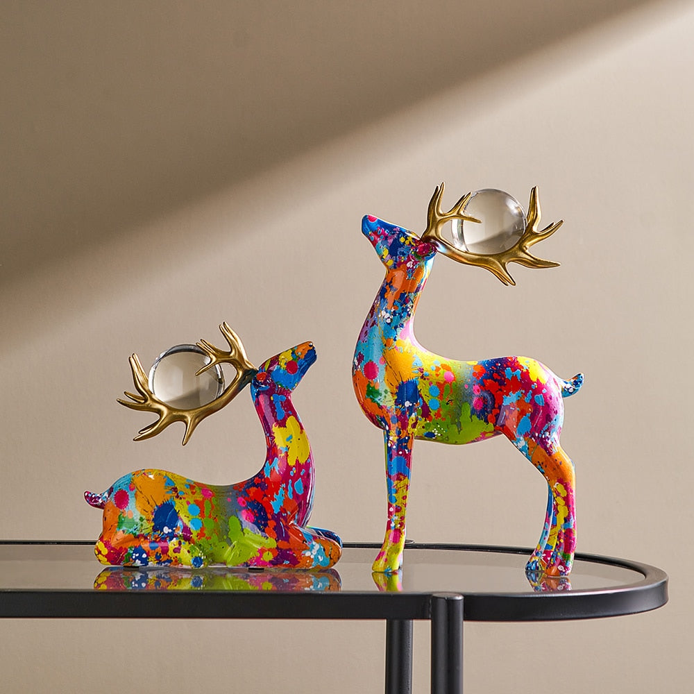 Schöne moderne Kunst, bunte Liebe-Statue, Esszimmer-Dekoration, Graffiti-Büro-Ornamente, Druckharz, Heimdekoration