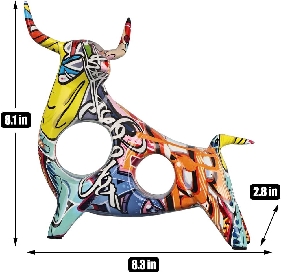Graffiti Wall Street Bull Statue abstrakte kreative Tier Figur Skulptur Home Dekoration nordische Statue Desktop Ornament Geschenk