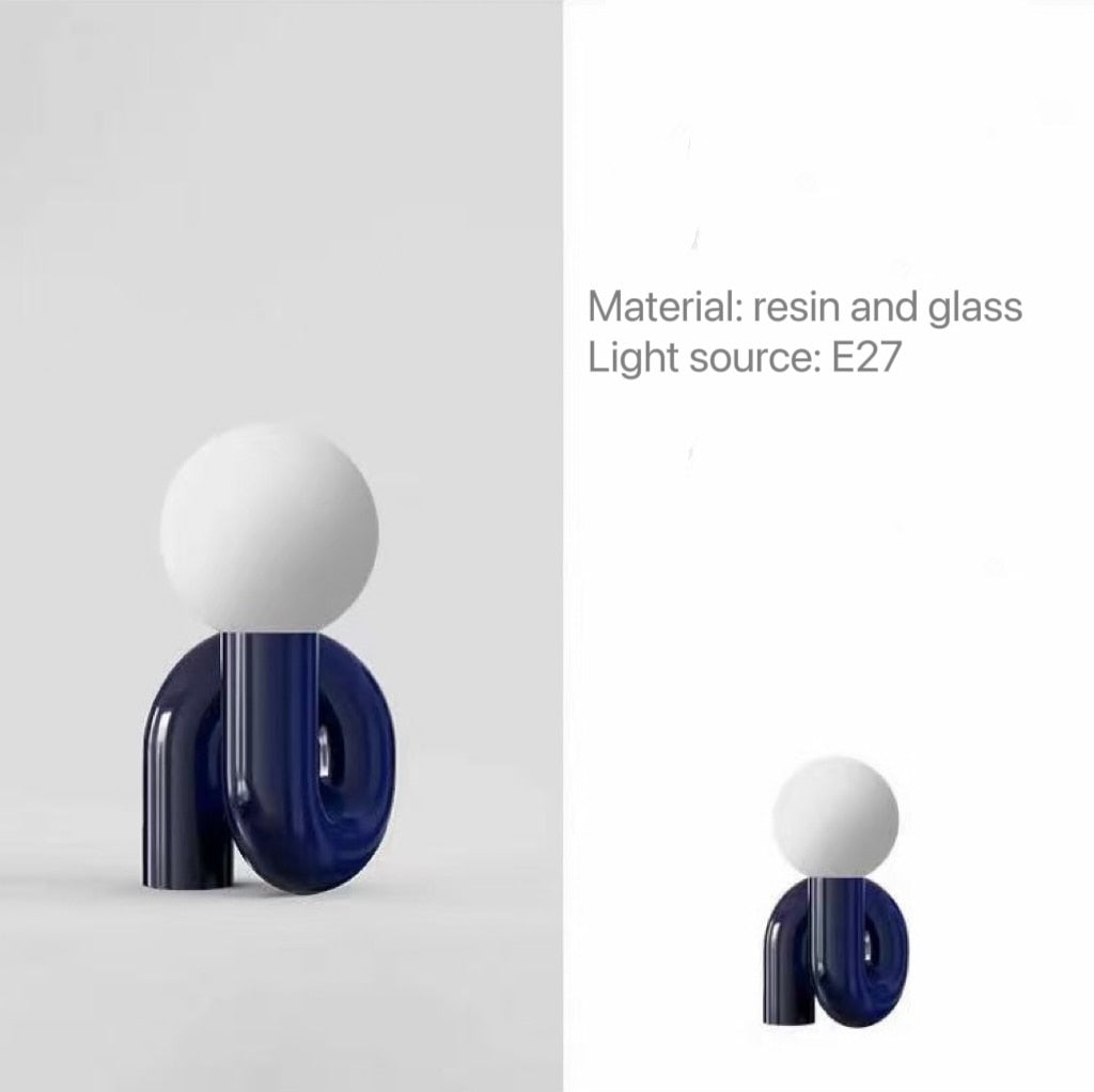 Lámpara de mesa de diseño moderna para el dormitorio Decoración de la entrada de la entrada del dormitorio Descripción lateral Bola de vidrio ligero decoración del interior del hogar