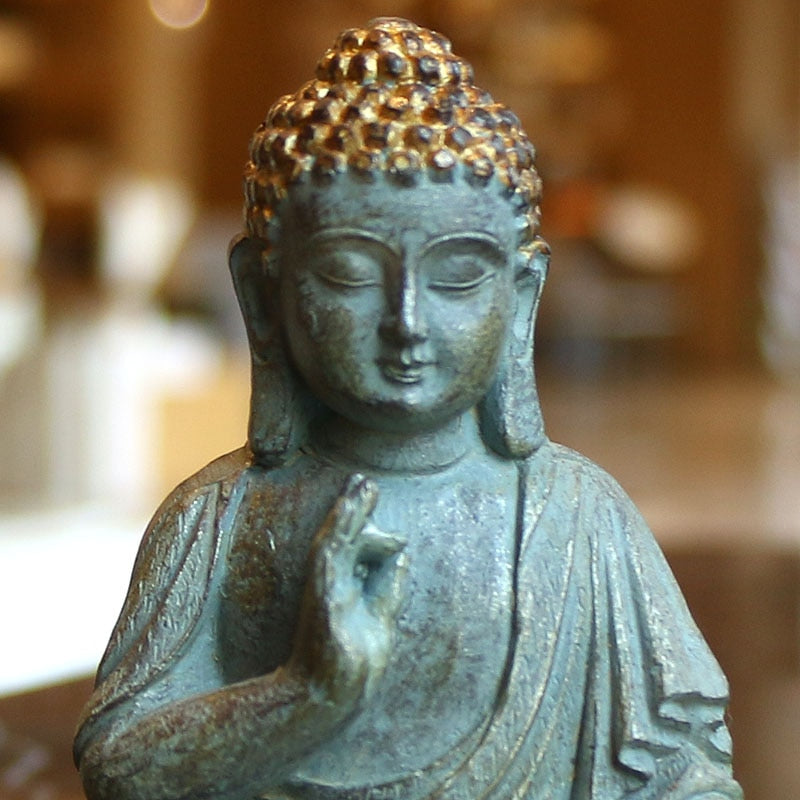 Fanbmlty Mini Buddha تمثال راتينج تمثال حديقة الديكور المنزل