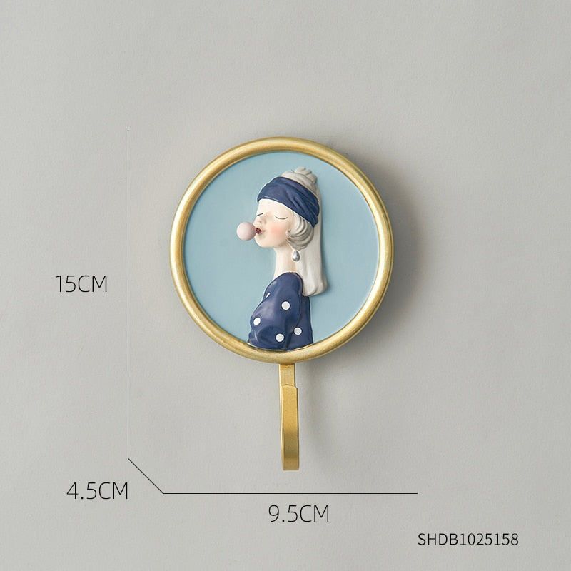 Mädchen Rack Wand Hängen Dekor Nordic Exquisite Harz Mantel Haken Hause Cartoon Minimalistischen Badezimmer Zubehör Kleiderbügel Dekoration