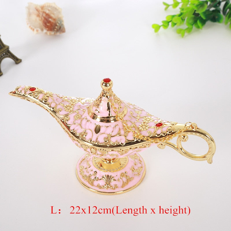 Vintage Legende Aladdin Lampe Magic Genie Wishing Ligh Tabletop Dekor Handwerk für Zuhause Hochzeit Dekoration Geschenk für Party Home Decor