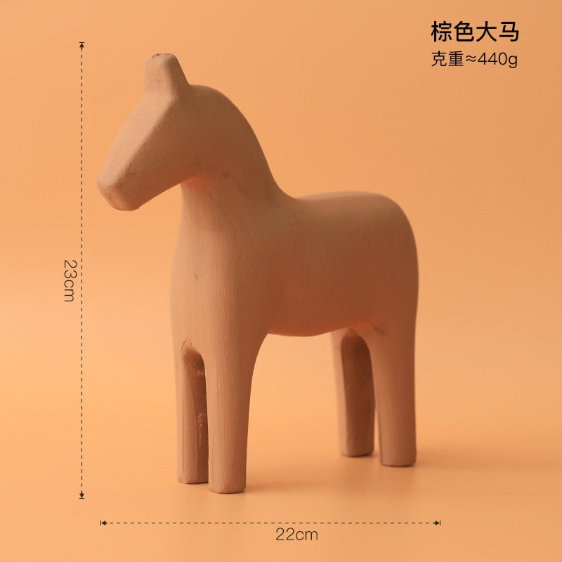 Morandi Pferdeskulptur aus Holz, Hochzeitsdekoration, Heimdekoration, Kunsthandwerk, Kinderspielzeug, Statuen zur Dekoration