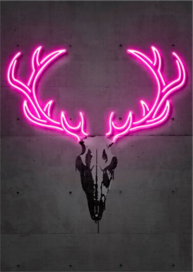 Neon Wandkunst Dekoration Malerei Ballon Hund Zebra Bull Hirsch Leinwand Malerei Tier Graffiti Poster für Bar Kinderzimmer Zimmer Dekor