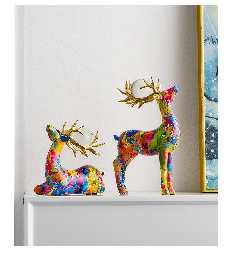 Schöne moderne Kunst, bunte Liebe-Statue, Esszimmer-Dekoration, Graffiti-Büro-Ornamente, Druckharz, Heimdekoration