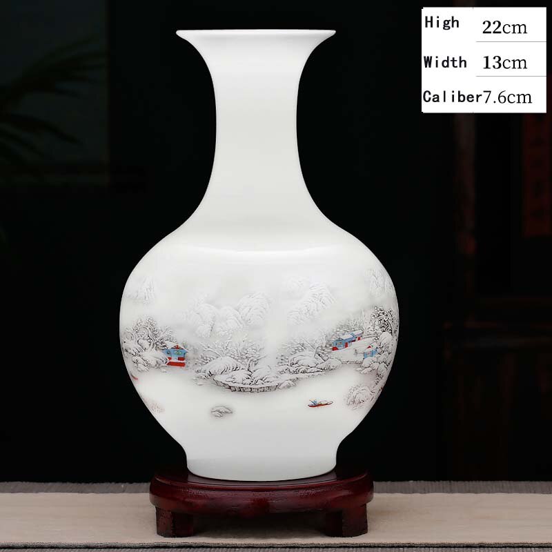 Jingdezhen Vase en céramique Vintage chinois Vases traditionnels décoration de la maison Vase Animal Fine Surface lisse Articles d'ameublement