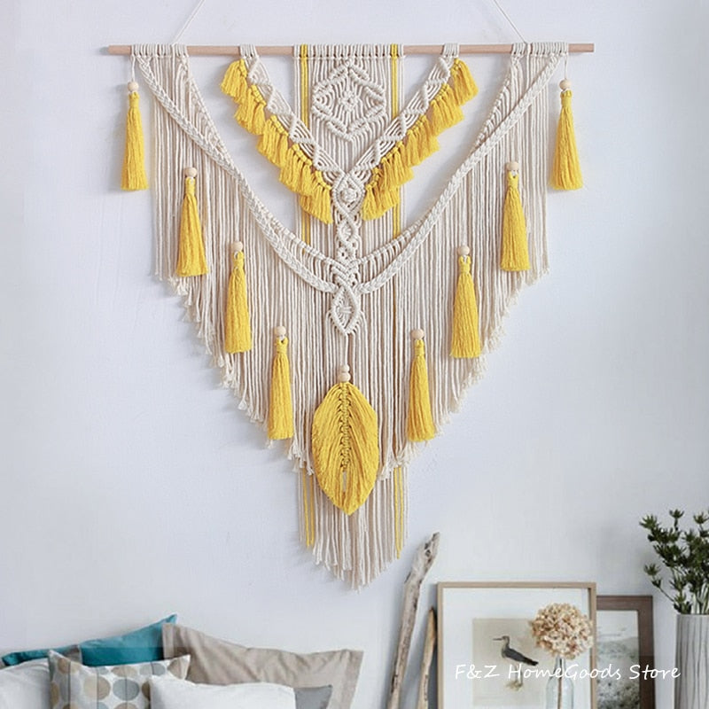 Nordic Bohemian Makramee Wandbehang Quaste Boho Tapisserie Handgewebte Für Wohnkultur Wohnzimmer Schlafzimmer Zimmer Haus Dekoration