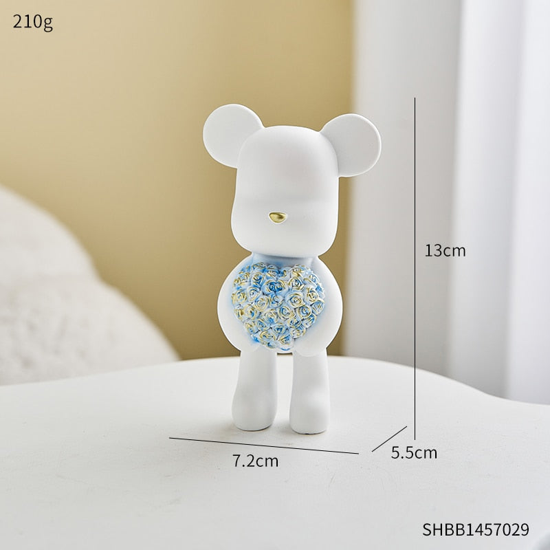 Moderne Stil Nordic Hause Kawaii Ballon Bär Figuren Harz Ornament Büro Schreibtisch Skulptur Zubehör Wohnzimmer Statue Dekor