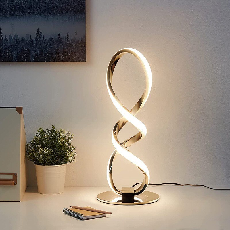 Moderne silberne LED-Tischlampe, luxuriös, einstellbare Helligkeit, Schlafzimmerleuchte, Arbeitszimmer, Heimdekoration, Schreibtischleuchte, Nachttisch-Nachtlicht