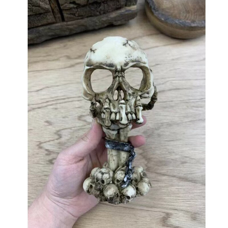 Wohndeko-Zubehör, Totenkopf-Kerzenhalter, Raumdekoration, Schreibtisch-Mittelstück, Kerzenständer, Halloween-Ornamente, Kunstharz, Bastelkram
